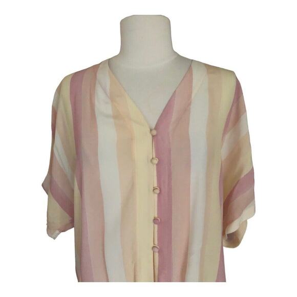 Rails NWT Women's Pacific Stripe Thea Tie Front Short Sleeve Top Size XS - Picture 2 of 12